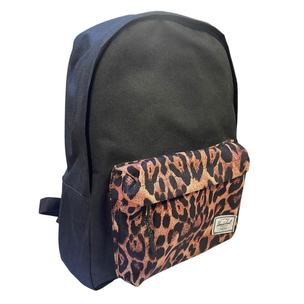 Herschel Supply Co Black Leopard Print Backpack Animal Print 15"